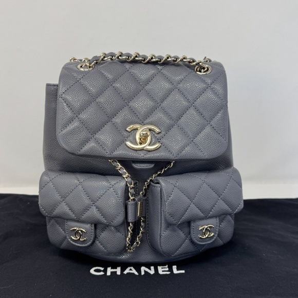 Chanel Shiny Caviar Quilted Medium Duma Pockets Drawstring Backpack - Picture 1 of 15
